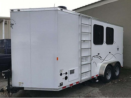 2019 Dixie Star 5' Living Quarters Bumper Pull 2 Horse Trailer W